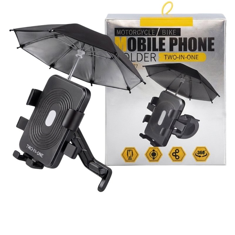 Support De Téléphone Portable Pour Rétroviseur Latéral Avec Parapluie Réglable